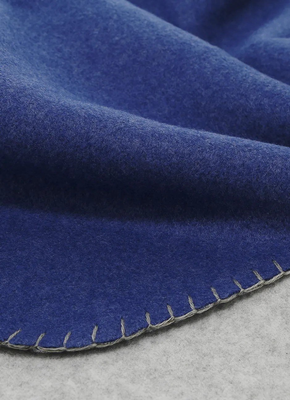 PLAID POLAIRE BICOLORE BLEU