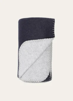 PLAID POLAIRE BICOLORE GRIS FONCE