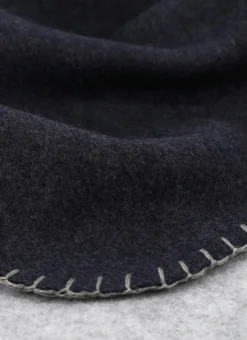 PLAID POLAIRE BICOLORE GRIS FONCE
