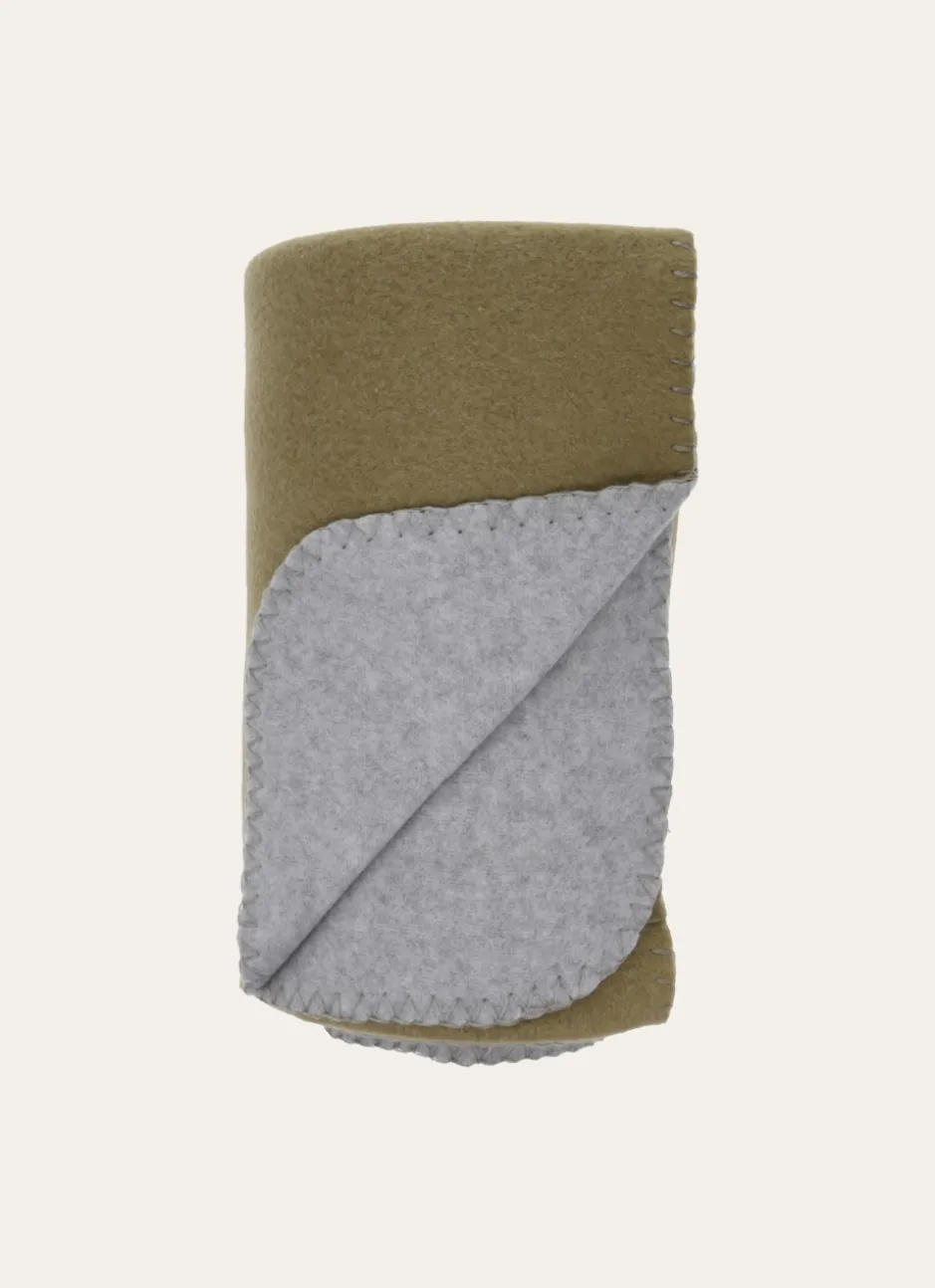 PLAID POLAIRE BICOLORE VERT