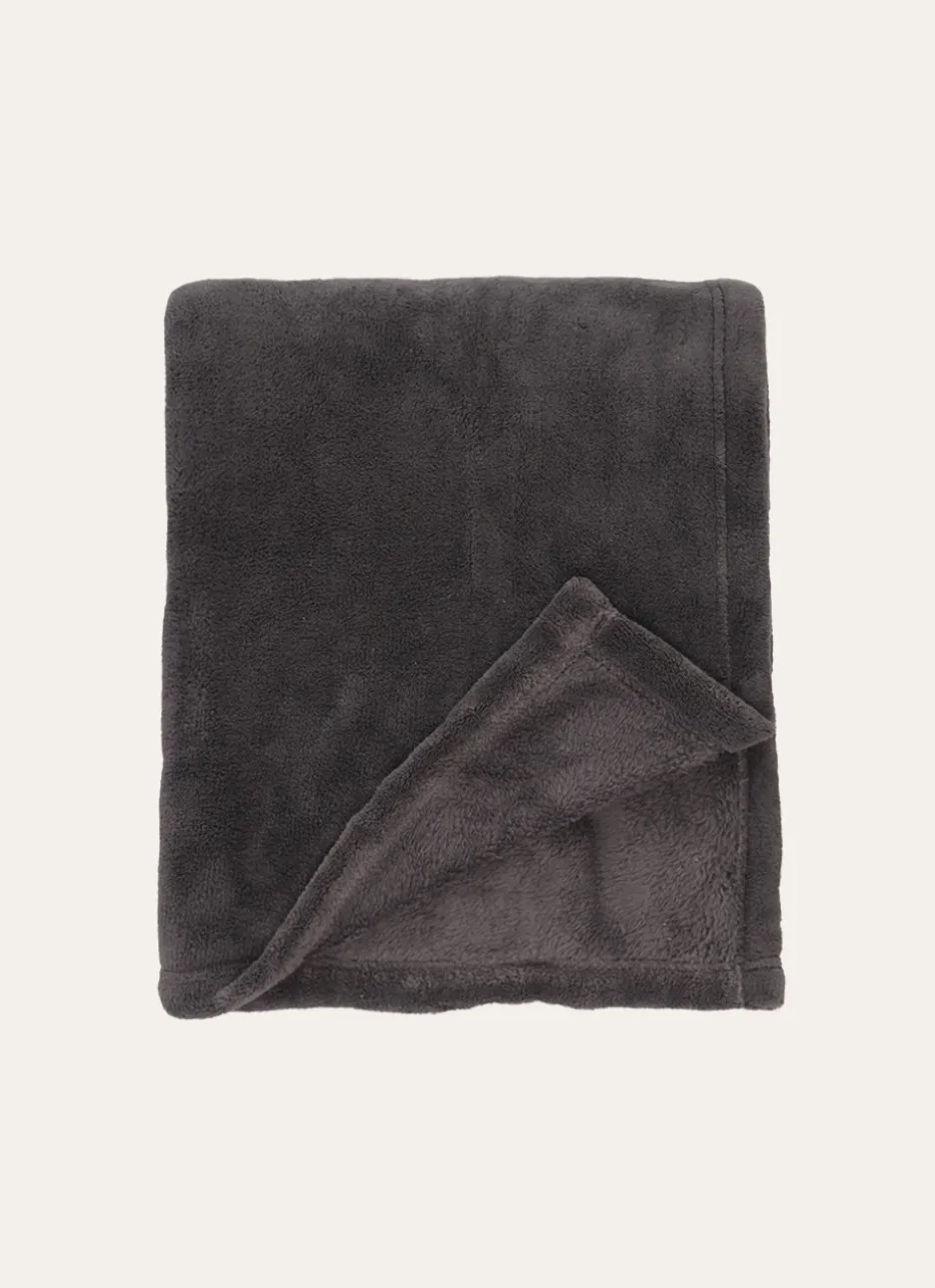 PLAID POLAIRE UNI DOUX ANTHRACITE