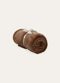 PLAID POLAIRE UNI DOUX NOISETTE
