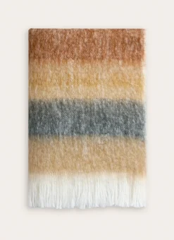 PLAID À RAYURES EFFET MOHAIR GREGE