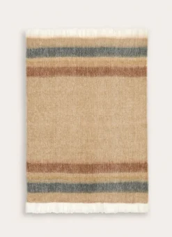 PLAID À RAYURES EFFET MOHAIR GREGE