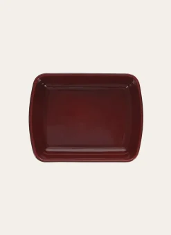 PLAT À FOUR BICOLORE EN CÉRAMIQUE GRAND FORMAT ROUGE OPÉRA