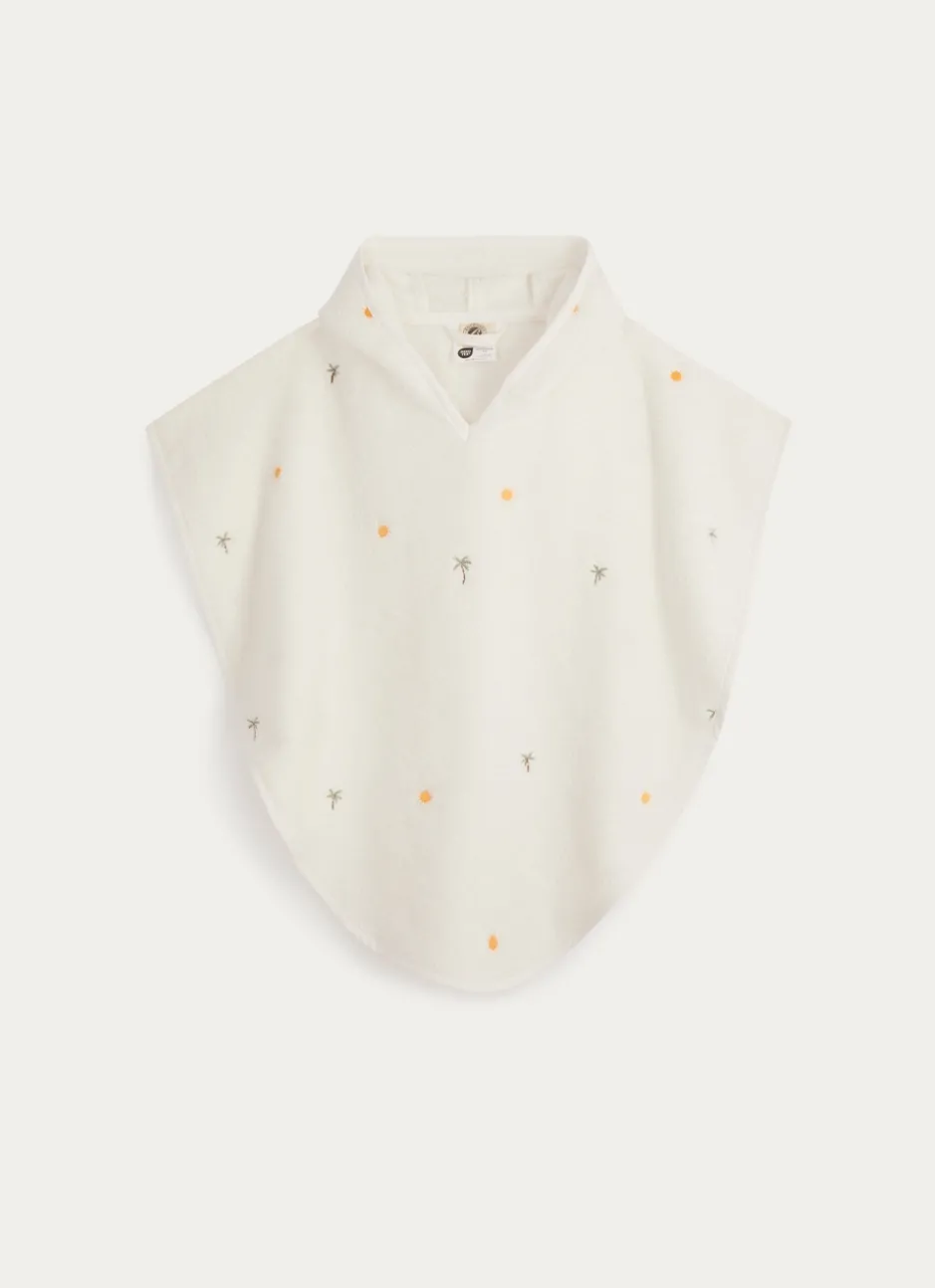 PONCHO DE BAIN EN ÉPONGE PALMIER ÉCRU