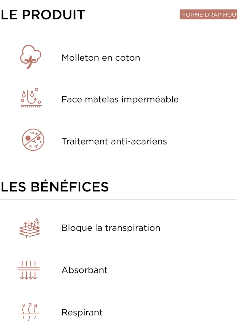 PROTÈGE-MATELAS FLANELLE DE COTON IMPERMÉABLE 130G BLANC