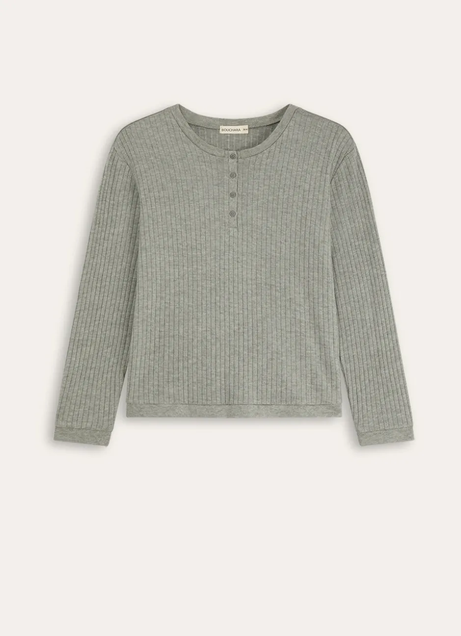 PULL EN MAILLE DOUCE CÔTELÉE ROUV vert