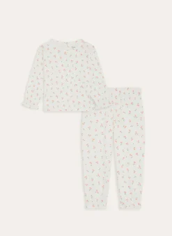 PYJAMA ENFANT EN COTON IMPRIMÉ CERISES ÉCRU