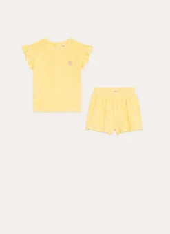 PYJAMA ENFANT EN ÉPONGE COQUILLAGE JAUNE