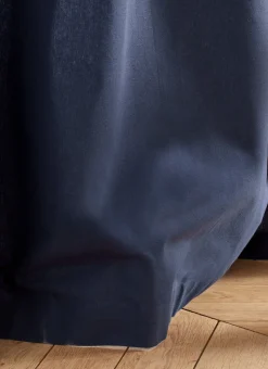 RIDEAU EN COTON ÉPAIS UNI INDIGO