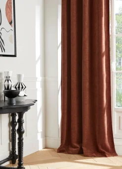 RIDEAU EN VELOURS CHENILLE UNI AUBURN