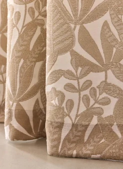 RIDEAU JACQUARD AVEC MOTIF VÉGÉTAL CONTRASTÉ NATUREL