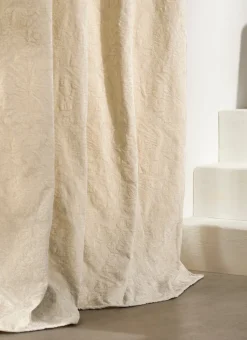 RIDEAU JACQUARD À MOTIF VÉGÉTAL BEIGE