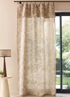 RIDEAU RÉVERSIBLE EN COTON JACQUARD VÉGÉTAL NATUREL