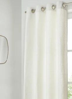 RIDEAU TEXTURÉ À BOUCLETTES GRANDE HAUTEUR 300CM BLANC