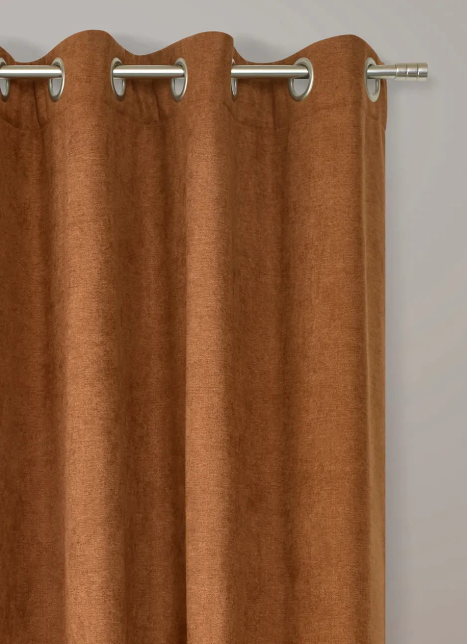 RIDEAU THERMIQUE UNI EFFET VELOURS MAT ECUREUIL