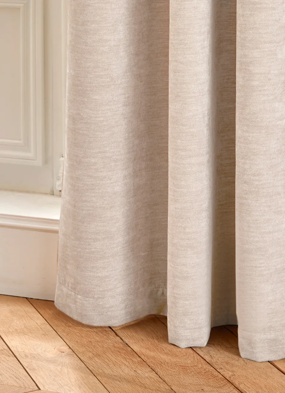 RIDEAU UNI ASPECT VELOURS TOUCHER DOUX CANNA ECRU