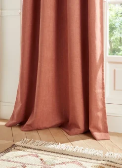 RIDEAU UNI AVEC EFFET GRATTÉ ROSE TERRACOTTA