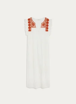 ROBE SANS MANCHES EN GAZE DE COTON BLANC