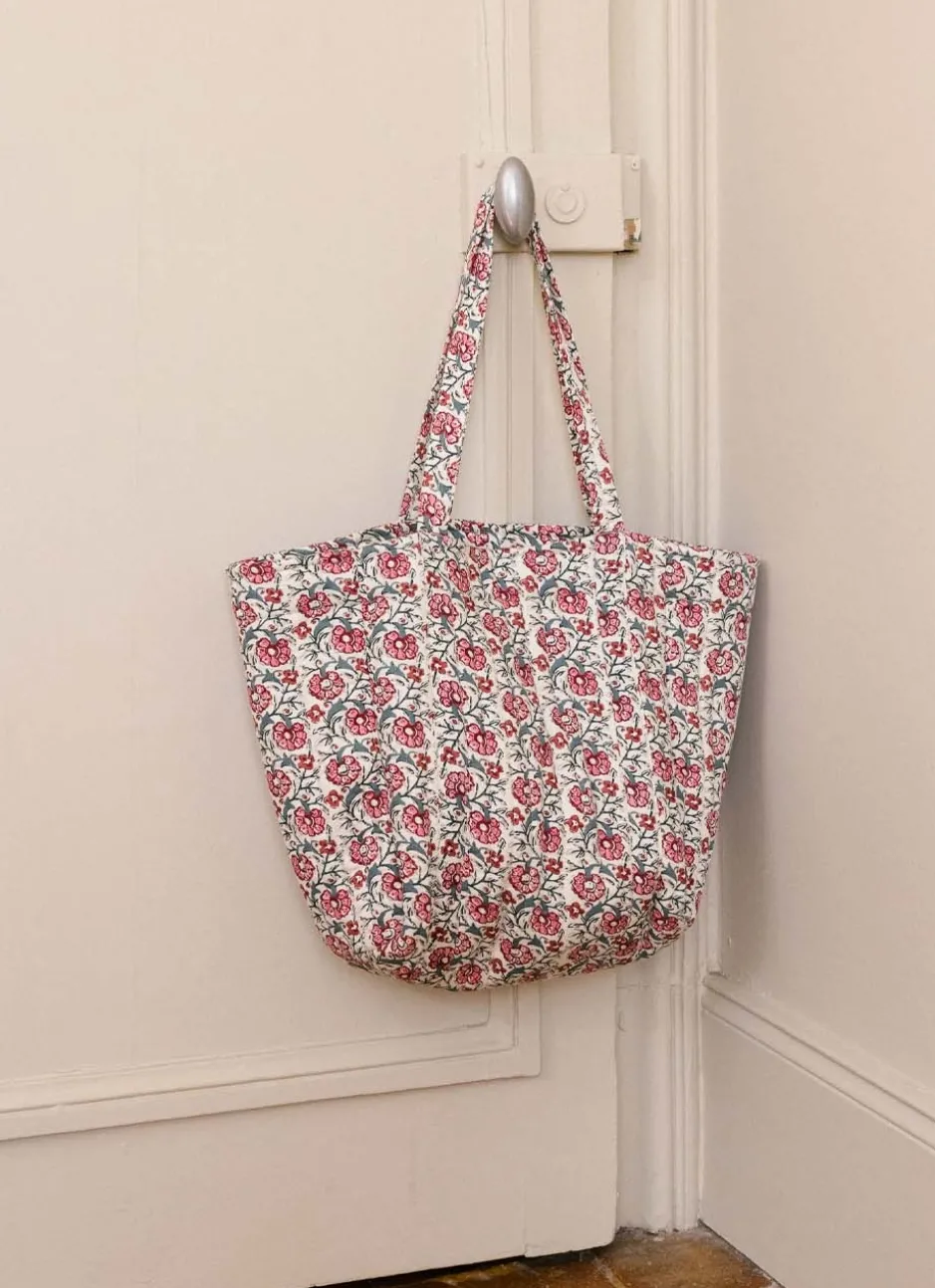 SAC CABAS À MOTIF FLORAL MULTICOLORE