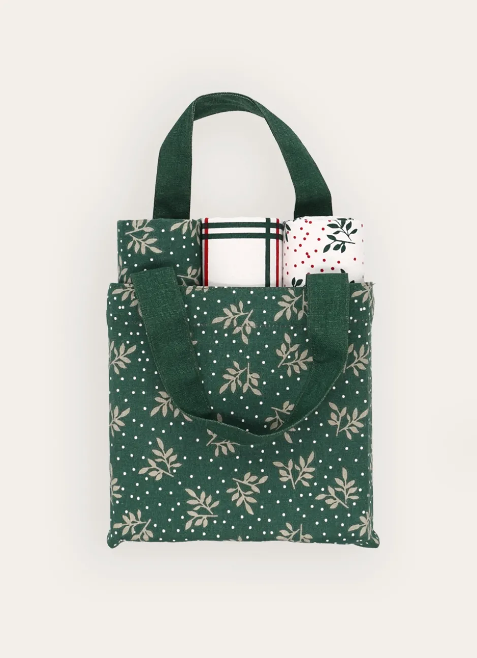 SAC DE 3 TORCHONS EN COTON MULTICOLORE