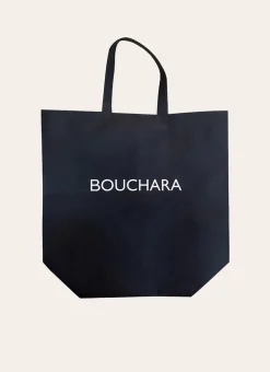 SAC SHOPPING LOGO EN MATIÈRE RECYCLÉE Noir