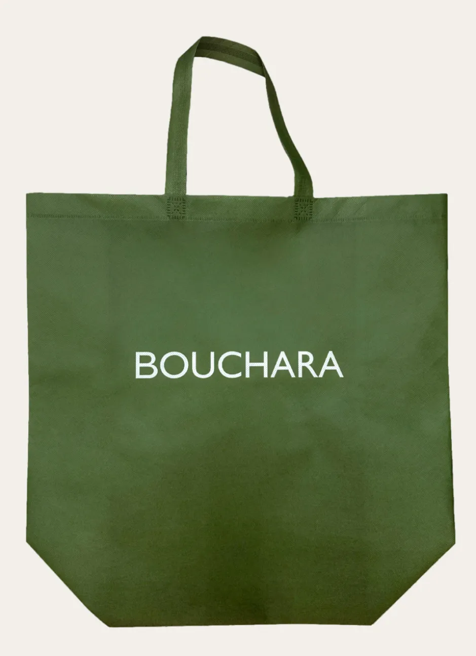 SAC SHOPPING LOGO EN MATIÈRE RECYCLÉE KAKI