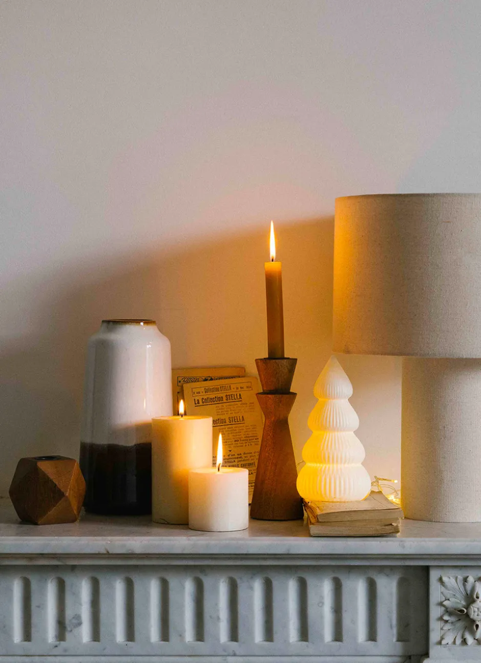 SAPIN LUMINEUX EN PORCELAINE BLANC