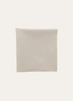 SERVIETTE DE TABLE EN COTON ET LIN BOURDON COLORÉ MASTIC