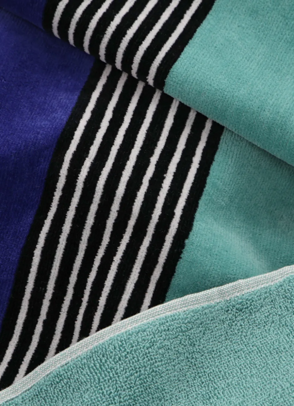 SERVIETTE DE TOILETTE BICOLORE EN VELOURS vert