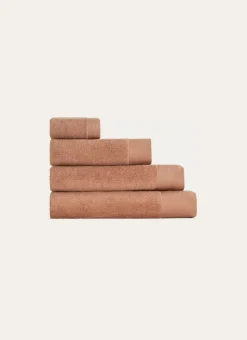 SERVIETTE DE TOILETTE COTON MOELLEUX ZÉRO TORSION BEIGE ROSE