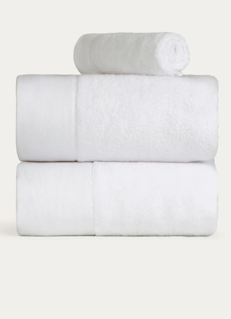SERVIETTE DE TOILETTE COTON MOELLEUX ZÉRO TORSION BLANC