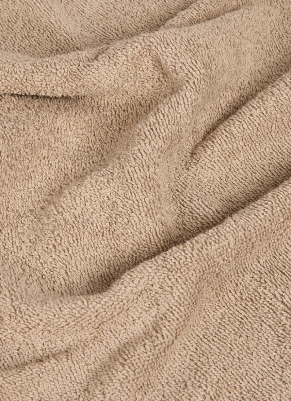 SERVIETTE DE TOILETTE EN COTON UNI BASIL BEIGE FONCÉ