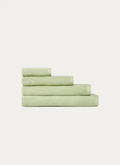 SERVIETTE DE TOILETTE EN COTON UNI BASIL VERT