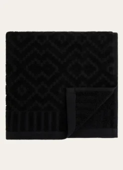 SERVIETTE DE TOILETTE EN JACQUARD Noir