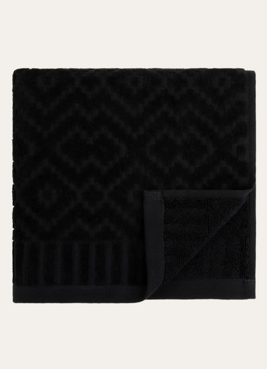 SERVIETTE DE TOILETTE EN JACQUARD Noir
