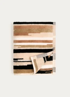 SERVIETTE DE TOILETTE EN VELOURS À RAYURES MULTICOLORE