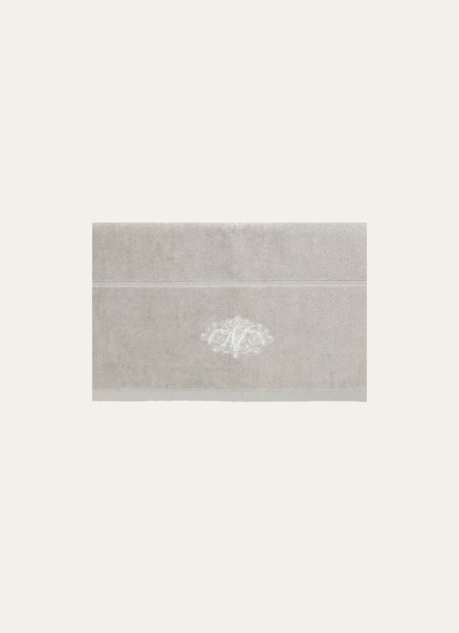 SERVIETTE DE TOILETTE EN VELOURS BRODÉE 500GR GRIS