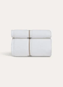 SERVIETTE DE TOILETTE FINITION BOURDON OPÉRA BLANC/BEIGE