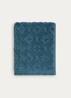 SERVIETTE DE TOILETTE JULIAN À MOTIF GÉOMÉTRIQUE BLEU