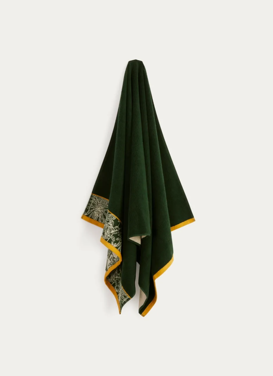 SERVIETTE DE TOILETTE LITEAU JACQUARD VÉGÉTAL vert