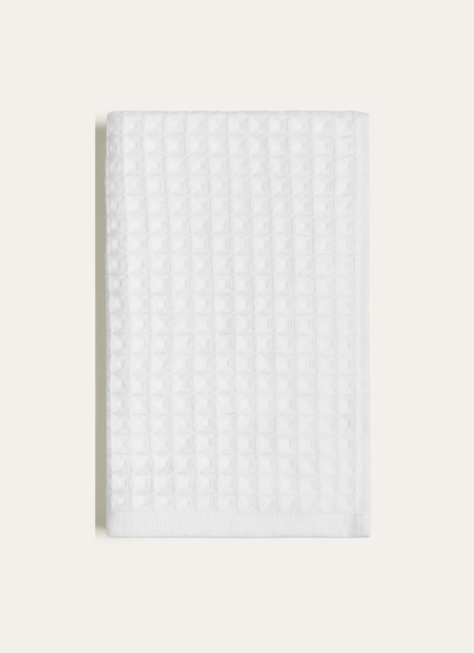 SERVIETTE DE TOILETTE NID D'ABEILLE BLANC