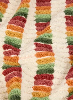 SERVIETTE DE TOILETTE À RAYURES FANTAISIES MULTICOLORE