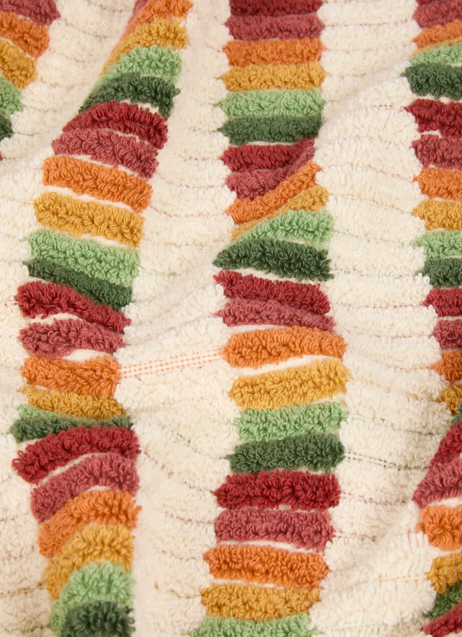 SERVIETTE DE TOILETTE À RAYURES FANTAISIES MULTICOLORE