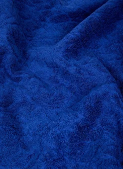 SERVIETTE DE TOILETTE UNIE JACQUARD CISELÉ BLEU
