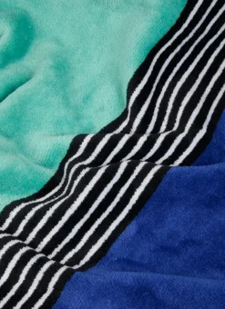 SERVIETTE INVITÉ BICOLORE EN VELOURS RAYÉ vert