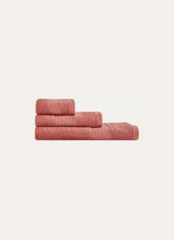 SERVIETTE INVITÉ COTON BIO JACQUARD GAUFRÉ 450GR SIENNE