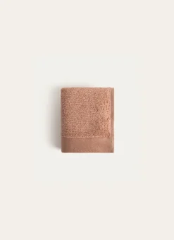 SERVIETTE INVITÉ COTON MOELLEUX ZÉRO TORSION BEIGE ROSE