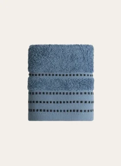 SERVIETTE INVITÉ EN COTON DÉTAILS POINTS BLEU